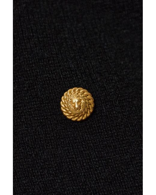 Balmain Black Button Detailed Knitted Top