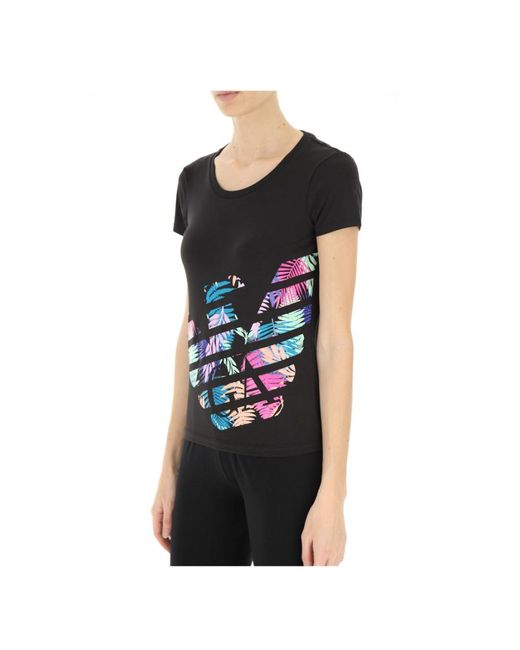 EA7 Black Logo Printed T-Shirt