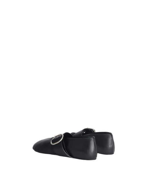 Jil Sander Black Cannolo Buckled Ballerinas