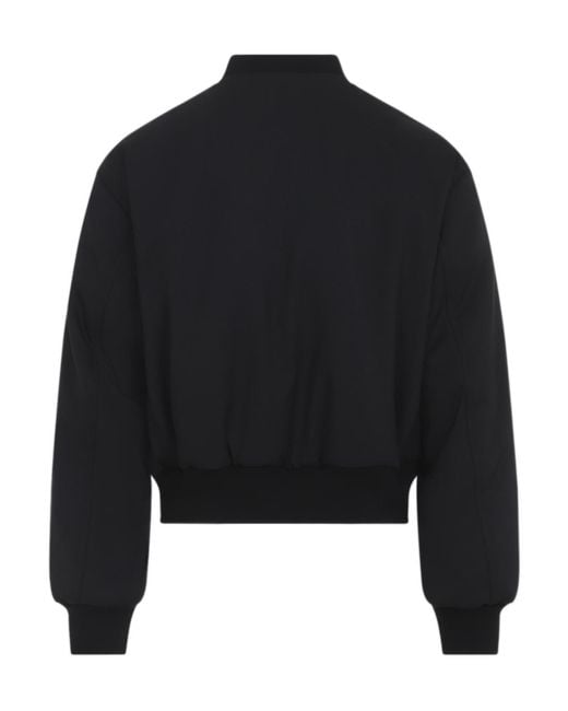 Jil Sander Black Ribbed-Trim Zip-Up Bomber Jacket for men