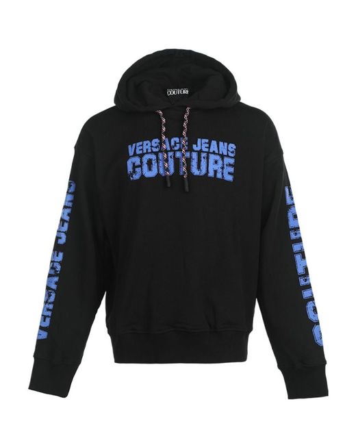 Versace Jeans Blue Logo Hooded Sweater for men