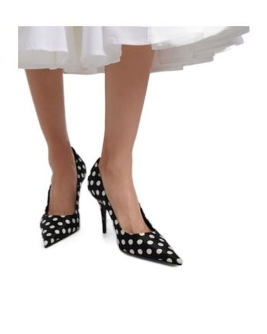 AMINA MUADDI Black Polka Dot High Heels