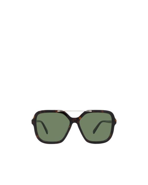 Stella McCartney Green Eyewear Navigator Frame Sunglasses