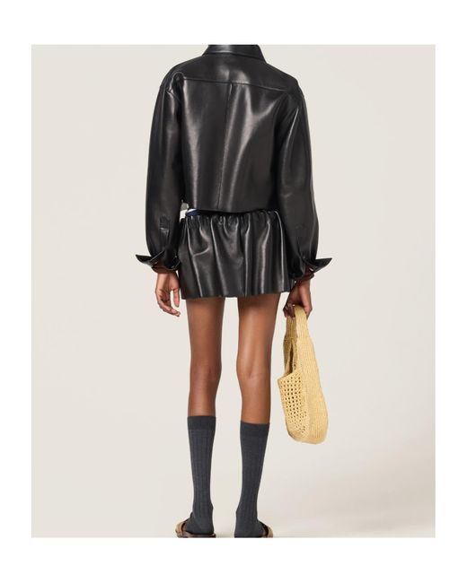 Miu Miu Black Plongé Nappa Leather Shirt
