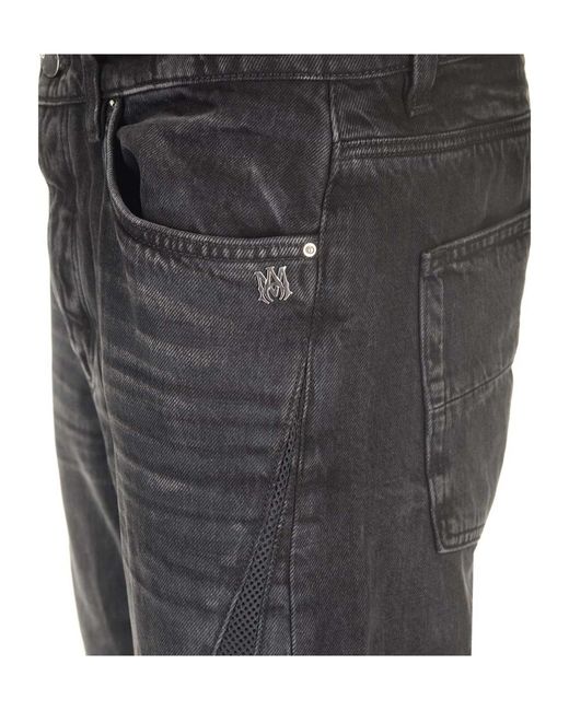 Amiri Black Belt Ring Denim Trousers for men