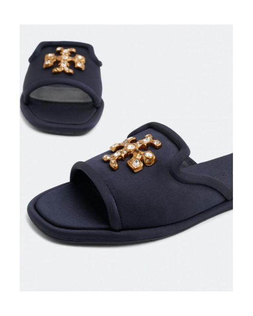 Tory Burch Blue Logo Sandals