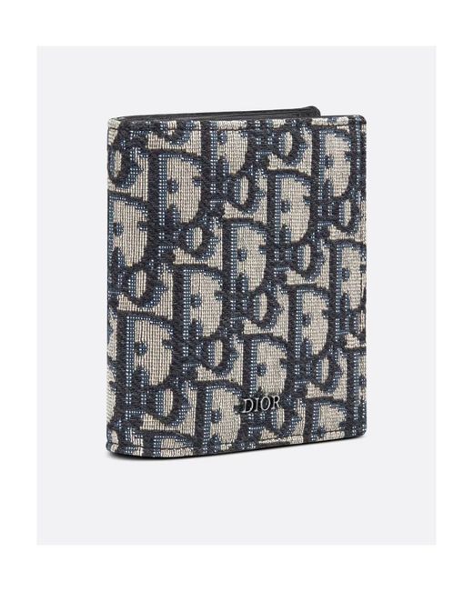 Dior Gray Compact Vertical Wallet for men
