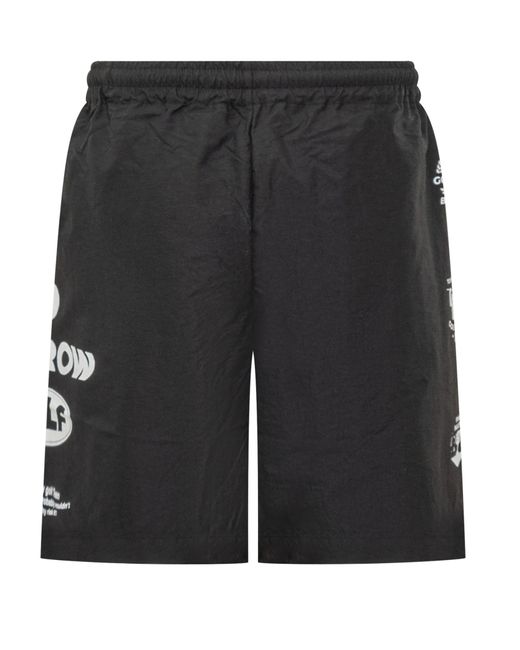 Barrow Black Elastic Waist Shorts for men
