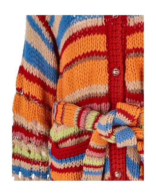 Etro White Knitted Button-Fastening Cardigan