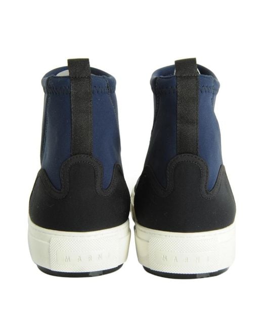Marni Blue Two-Color Stitching And Ankle Boots