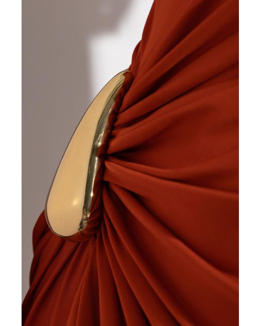 Bottega Veneta Red Drop Detailed Sleeveless Dress