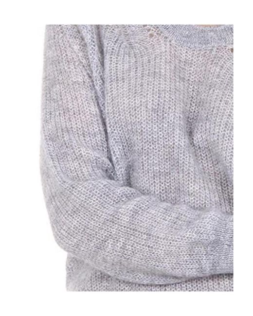 Burberry Gray Round-Neck Knitted Pullover