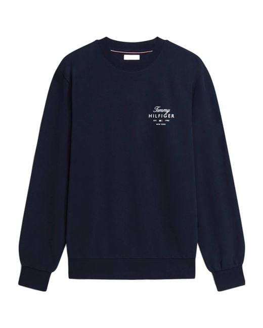 Tommy Hilfiger Blue Script Stack Sweatshirt for men