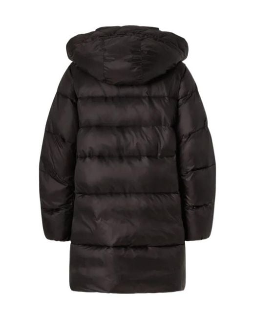 Pinko Black Quilted Hooded Coat