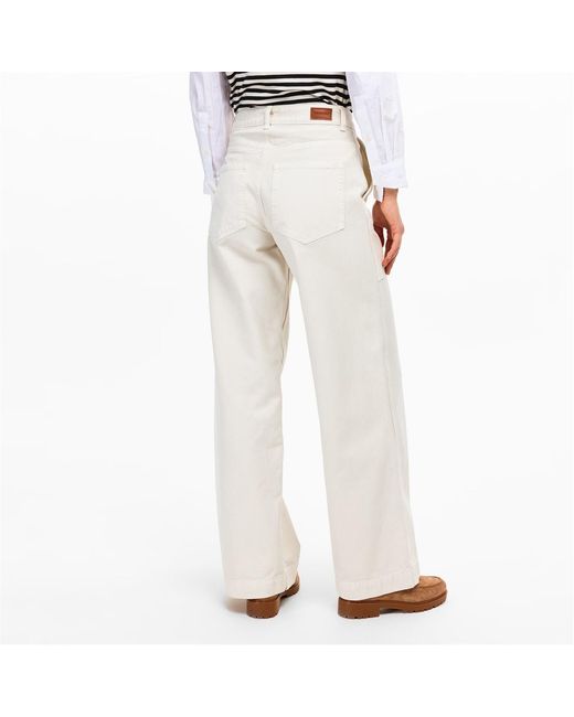 Moncler White Wide Leg Casual Pants