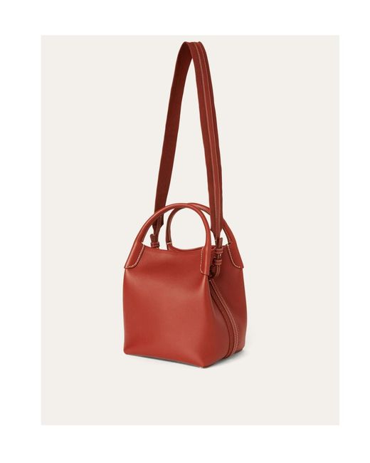 Loro Piana Red Small Bale Shoulder Bag