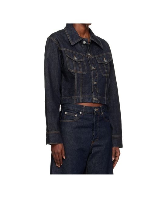 Victoria Beckham Black Button-Fastening Denim Jacket