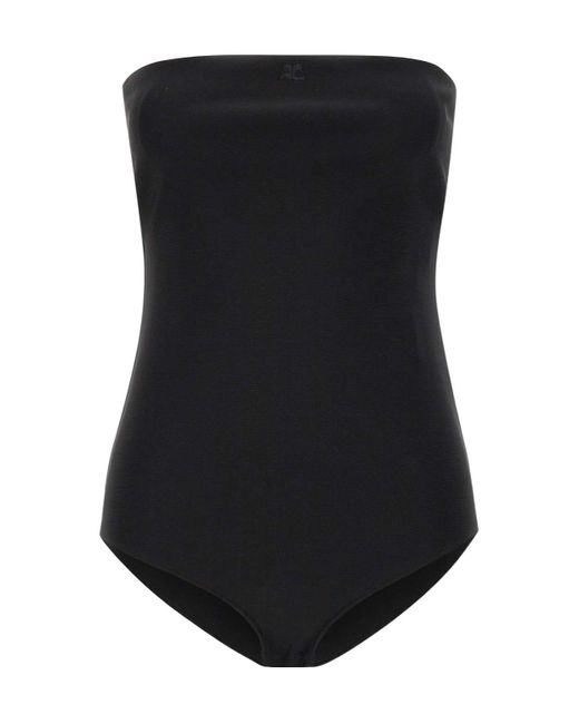 Courreges Black Off-The-Shoulder Bodysuit