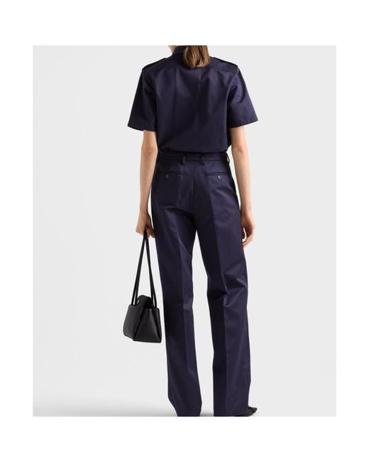 Prada Blue Short-Sleeved Buttoned Shirt