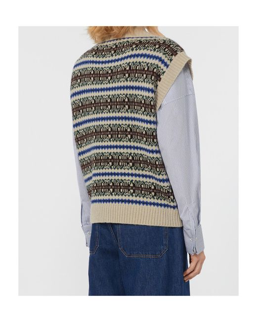 Weekend by Maxmara Gray Jacquard Gilet