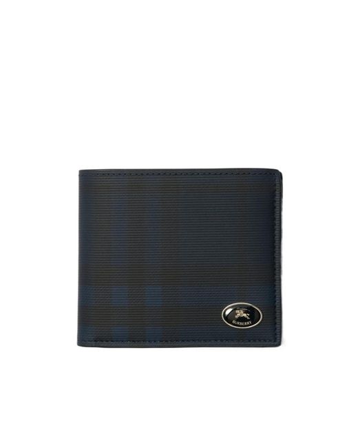 Burberry Blue Check Bifold Wallet for men