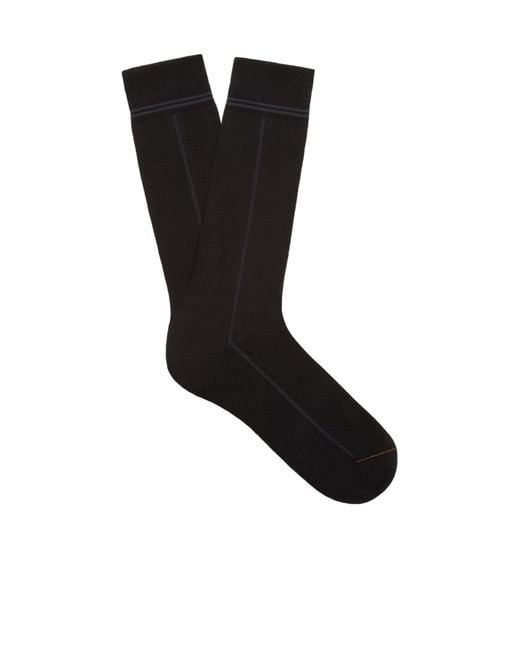 Zegna Black Cotton Blend Socks for men