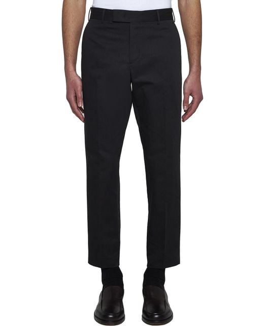 PT01 Black Pt Torino Rebel Cropped Tapered Pants for men