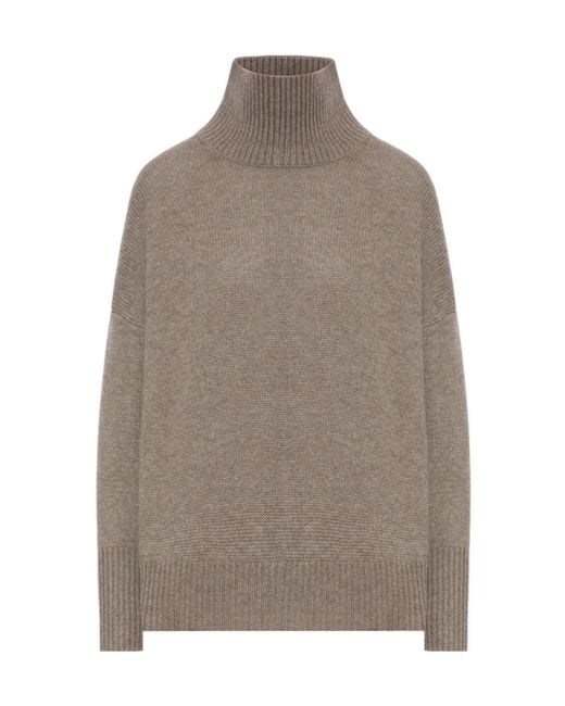 Lisa Yang Gray Heidi High Neck Knitwear