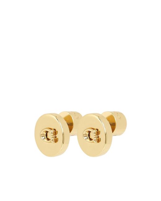 COACH Metallic Round Earrings