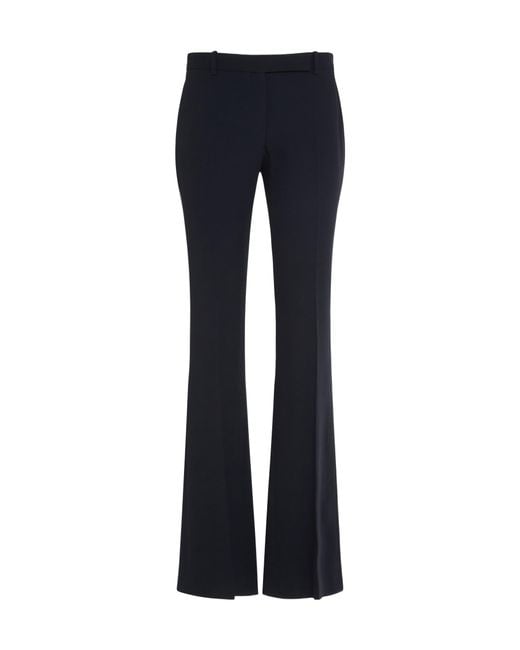 McQueen Blue Crepe Flared Pants