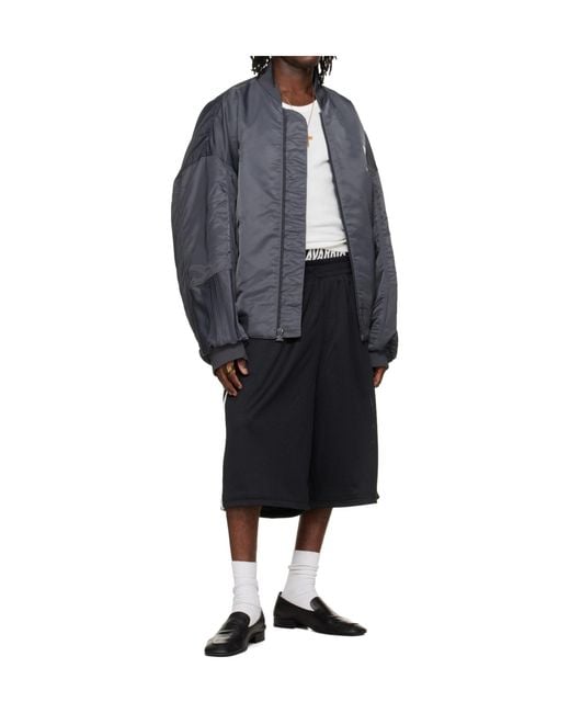 ADIDAS X WILLY CHAVARRIA Blue Willy Chavarria X Adidas Originals Collaboration Stand Collar Bomber Jacket for men