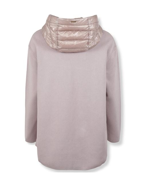 Herno Gray Quilted Panel Hooded Jacket