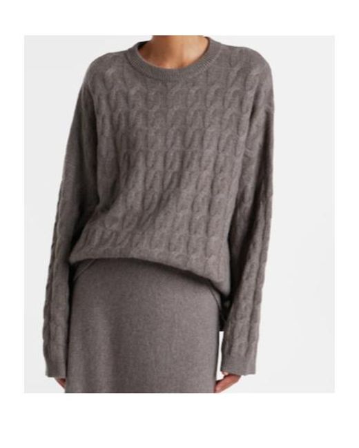 Lisa Yang Brown Crew Neck Knit Sweater