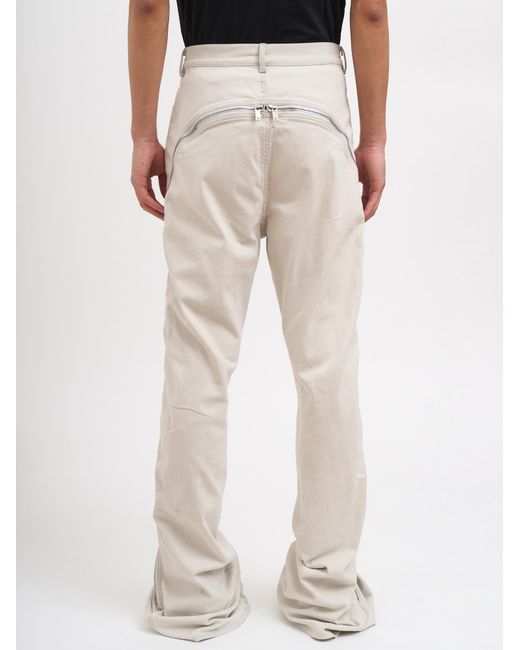 Rick Owens Natural Side Zip Jeans for men
