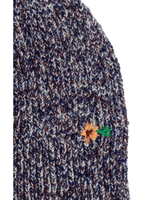 Dries Van Noten Blue Knitted Hat for men