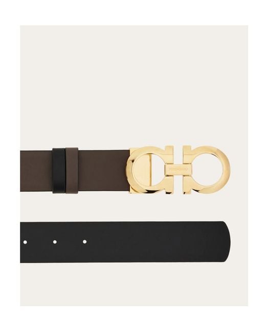 Ferragamo White Reversible And Adjustable Gancini Belt