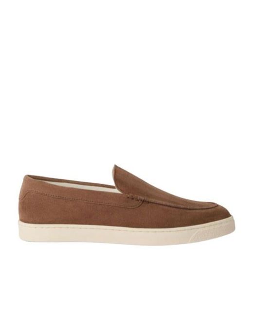 Brunello Cucinelli Brown Round Toe Slip-On Loafers for men