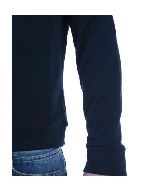 Emporio Armani Blue Long-Sleeved Round-Neck Sweater for men