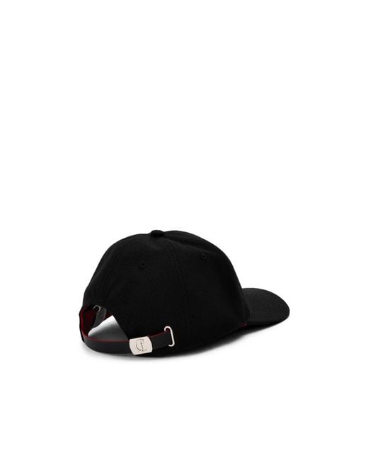 Christian Louboutin Black Solid Color Baseball Cap for men