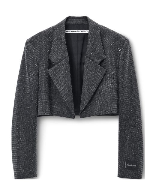 Alexander Wang Black Cropped Wool Blazer