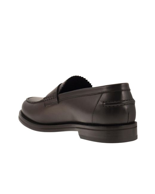 Doucal's Black Penny Slip-On Loafers for men