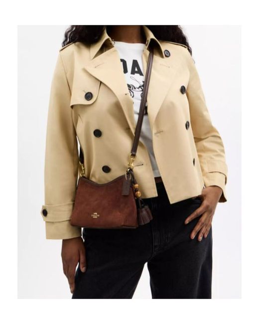 COACH Brown Laurel Small Shoulder Bag With Tassels