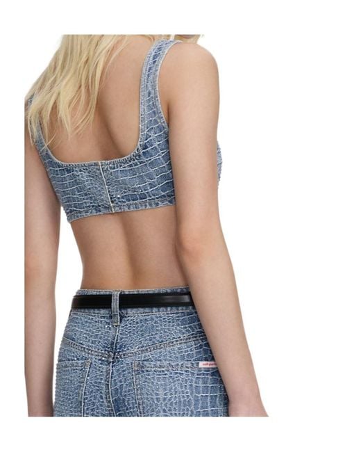 Self-Portrait Blue Denim Top