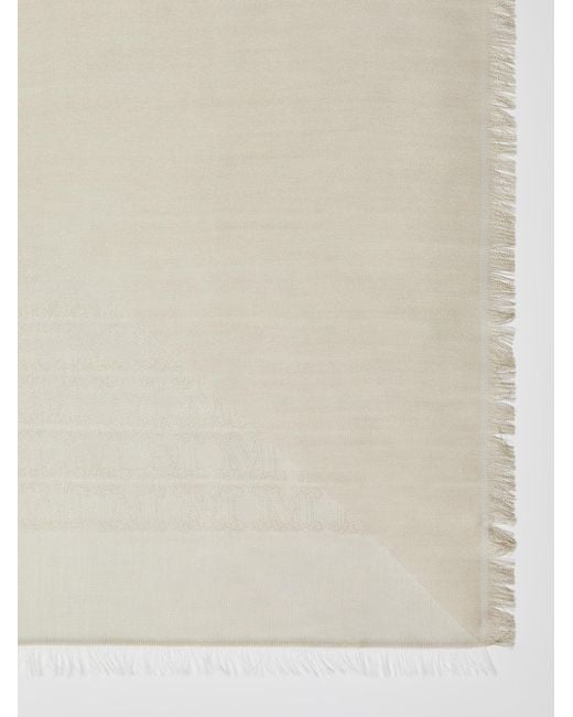 Max Mara White Monogram-Jacquard Scarf