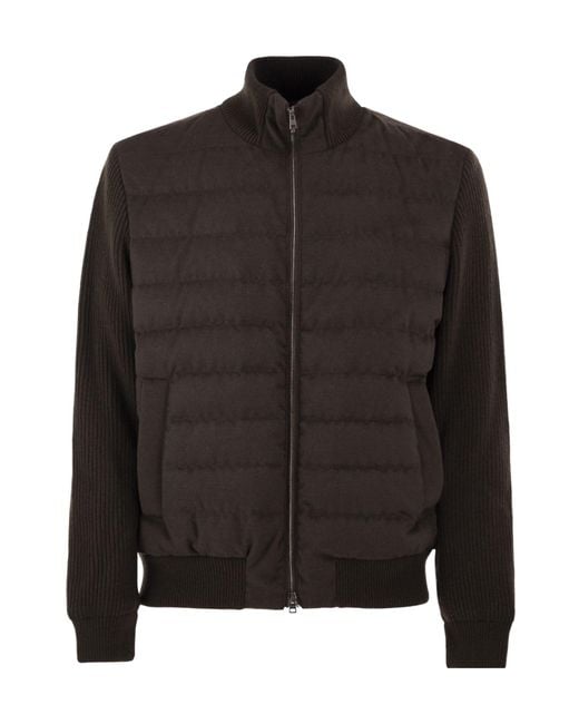 Herno Black Long-Sleeved Down Jacket for men