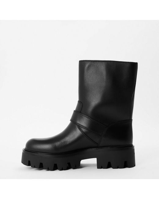 Prada Black Solid Color Biker Boots