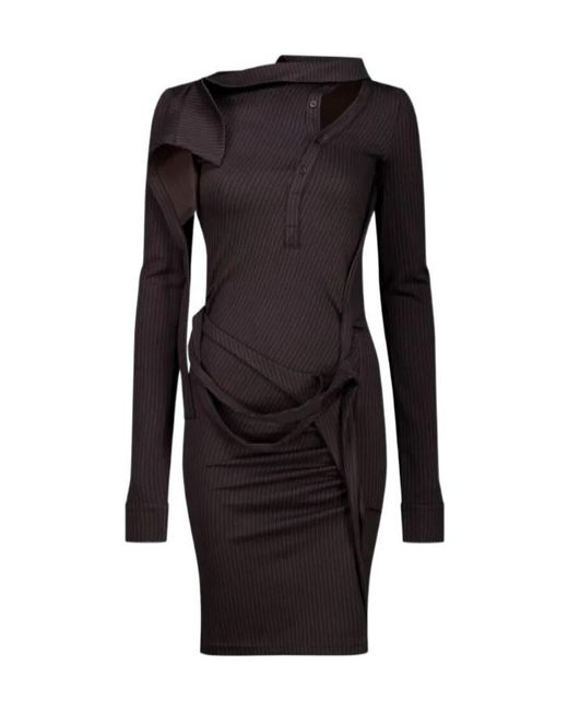 OTTOLINGER Black Ada Pinstriped Mini Dress