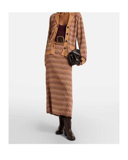 Rixo Brown Jacquard Skirt