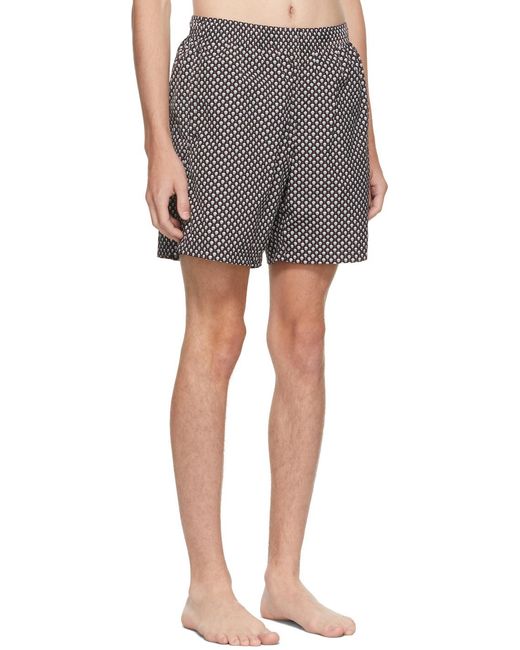 McQueen Gray Spotted Skull Print Swim Shorts for men