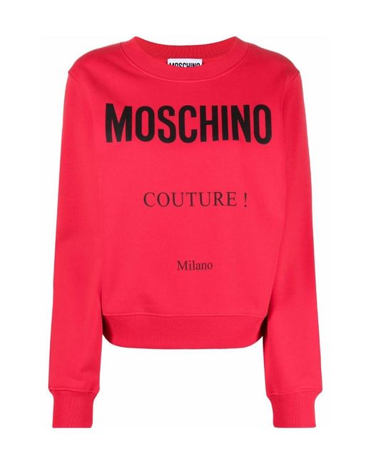 Moschino Pink Logo-Print Cotton Sweatshirt